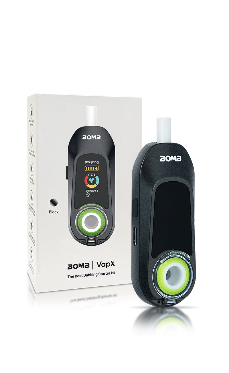 Bomb × VapX Magic Bean Mobile Concentrate Vaporizer- Onyx Black